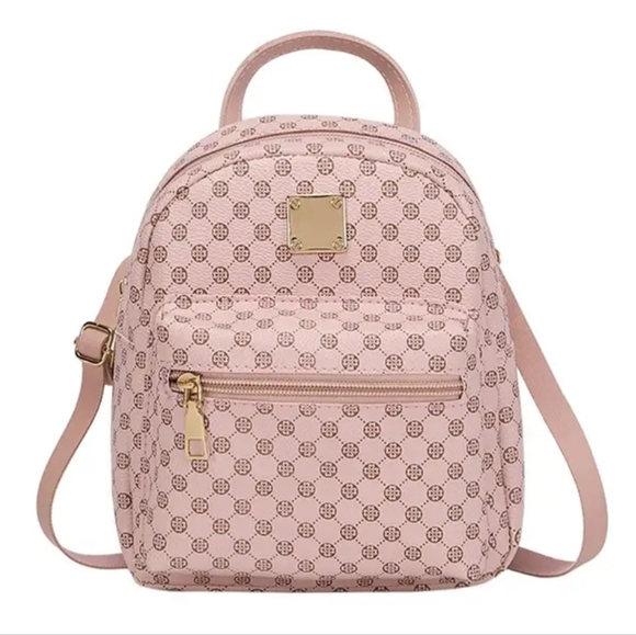 Barbiecore Pink Women’s Cute Backpack With Adjustable Strap Polka Dot Style NWT - Picture 1 of 8